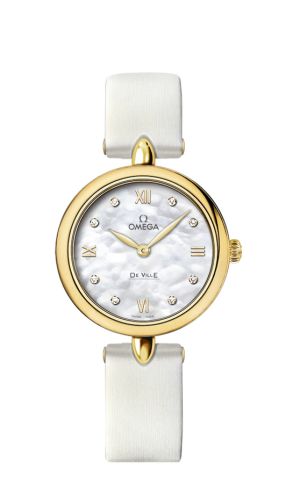 Omega De Ville Prestige Dewdrop Quartz 27.4 Yellow Gold / White MOP